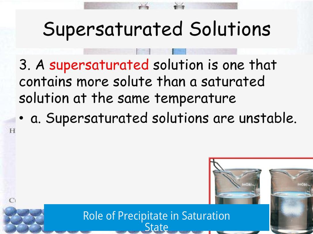 Role of Precipitate in Saturation State