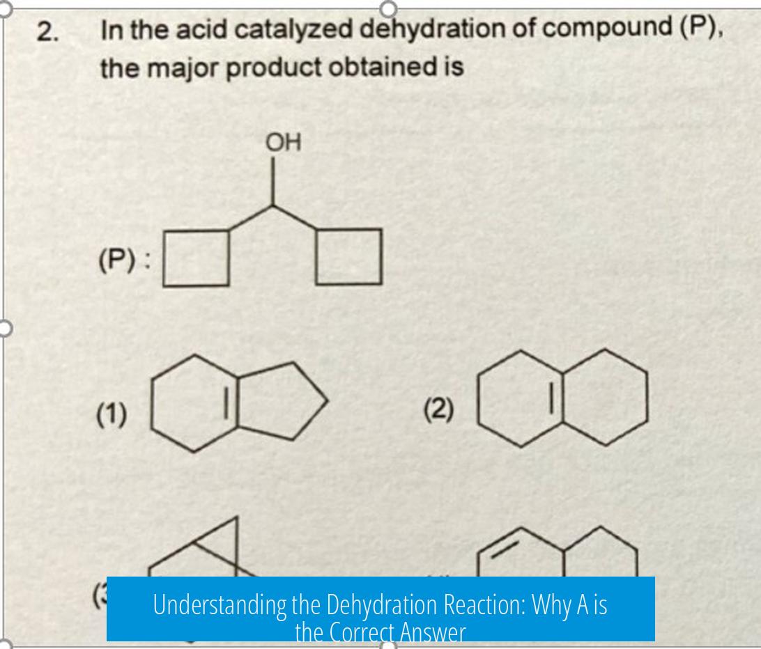 Understanding the Dehydration Reaction: Why A is the Correct Answer