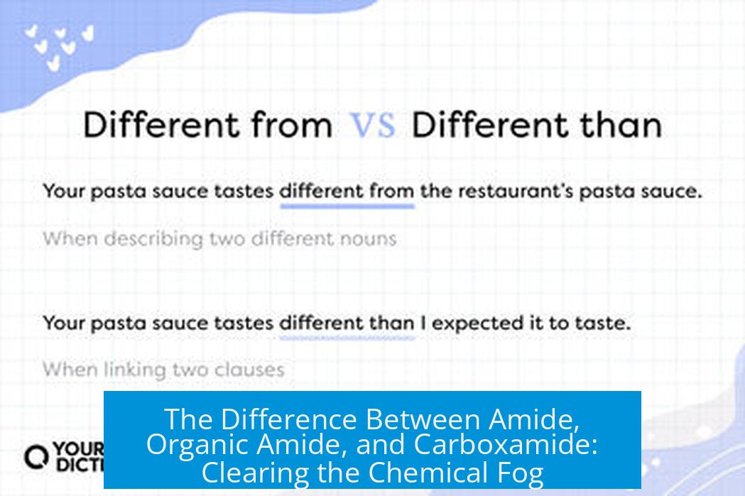 The Difference Between Amide, Organic Amide, and Carboxamide: Clearing the Chemical Fog