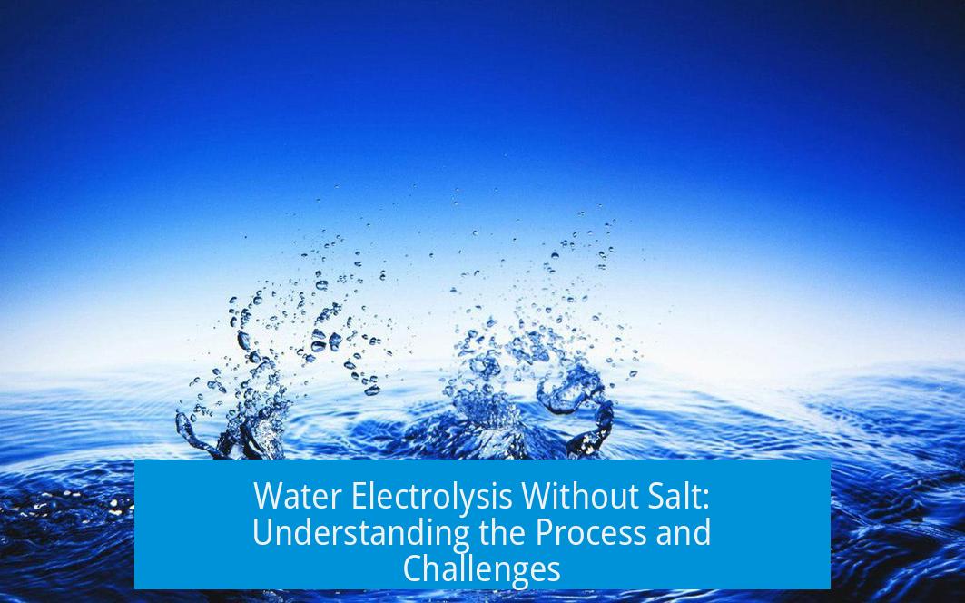 Water Electrolysis Without Salt: Understanding the Process and Challenges