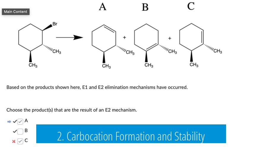2. Carbocation Formation and Stability