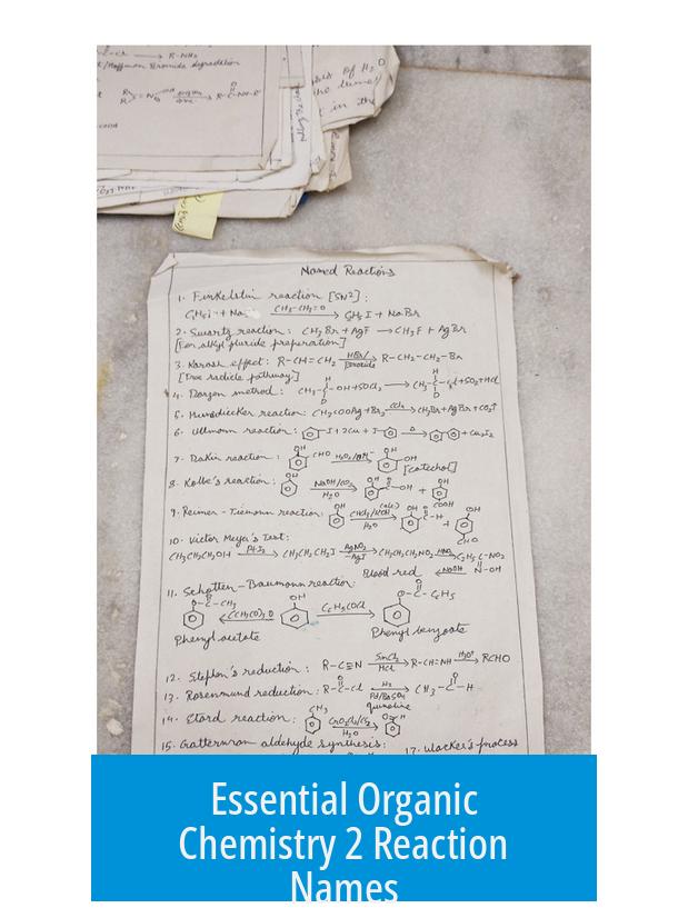 Essential Organic Chemistry 2 Reaction Names