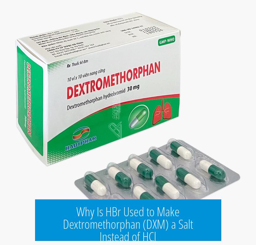 Why Is HBr Used to Make Dextromethorphan (DXM) a Salt Instead of HCl?