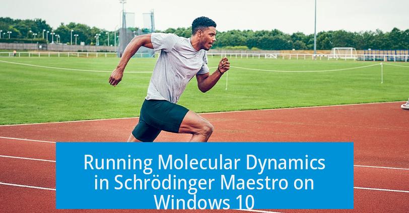 Running Molecular Dynamics in Schrödinger Maestro on Windows 10