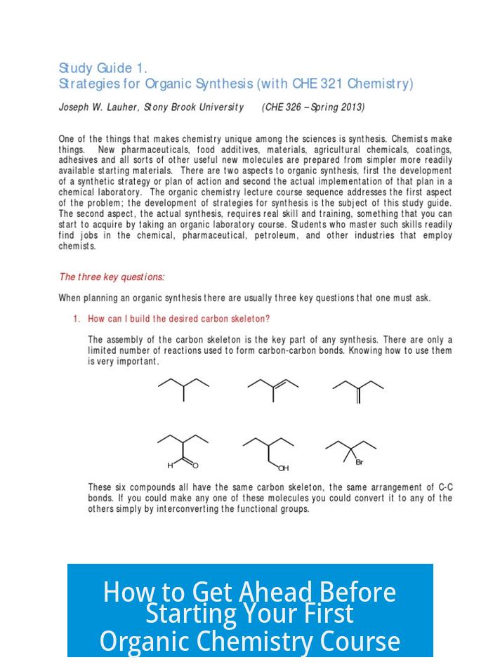 How to Get Ahead Before Starting Your First Organic Chemistry Course