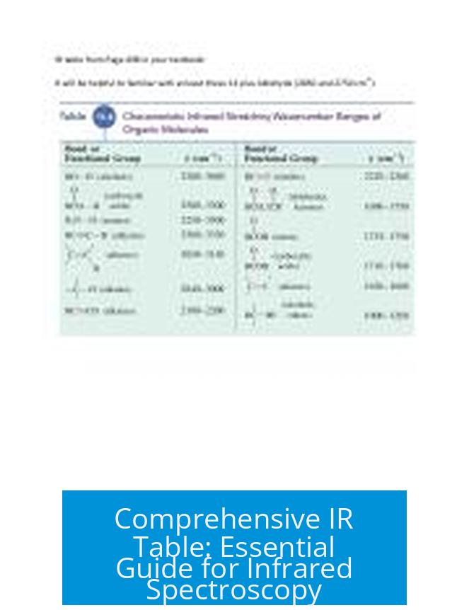 Comprehensive IR Table: Essential Guide for Infrared Spectroscopy