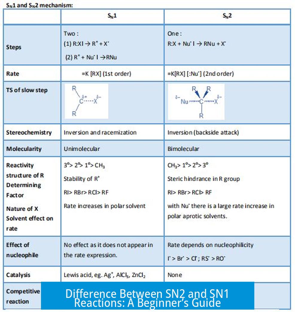 Difference Between SN2 and SN1 Reactions: A Beginner’s Guide