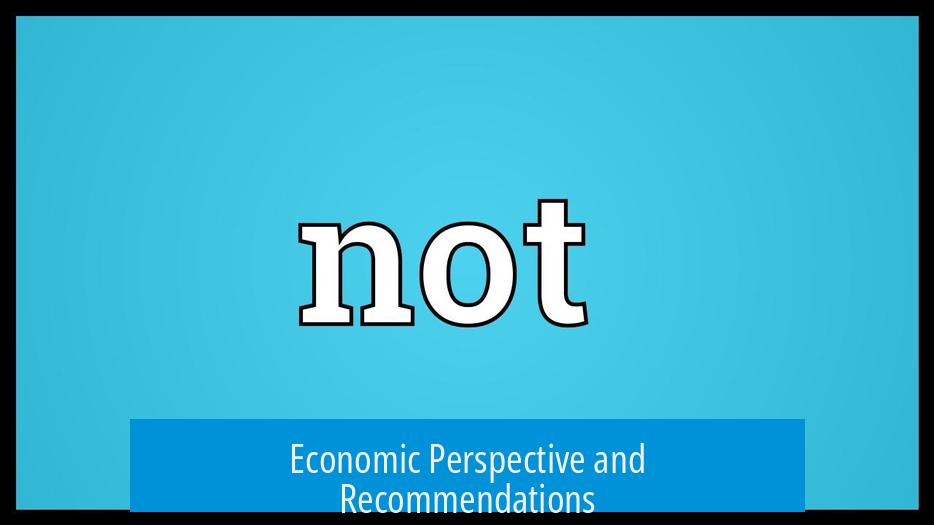 Economic Perspective and Recommendations