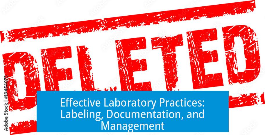 Effective Laboratory Practices: Labeling, Documentation, and Management