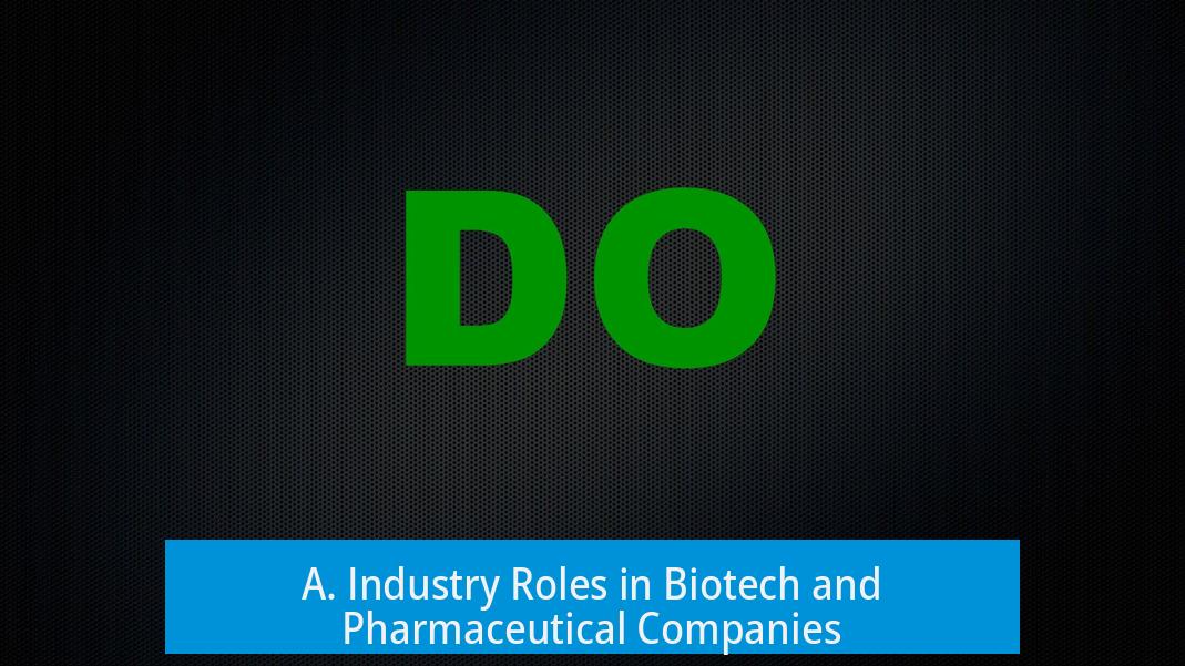 A. Industry Roles in Biotech and Pharmaceutical Companies