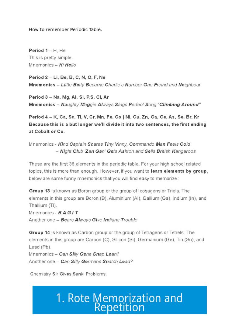 1. Rote Memorization and Repetition