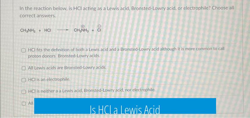 Is HCl a Lewis Acid?