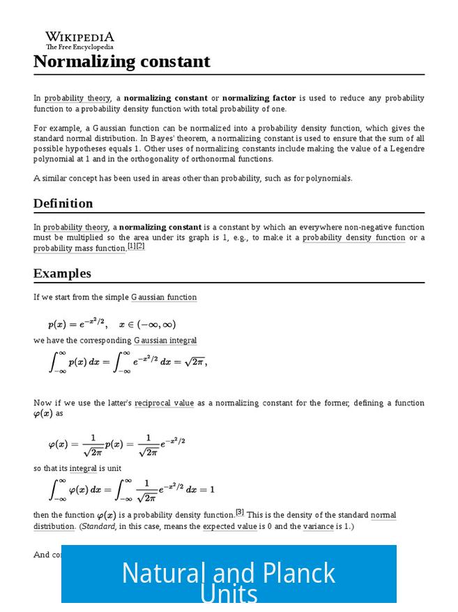 Natural and Planck Units