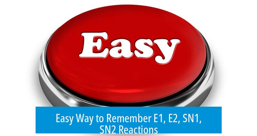Easy Way to Remember E1, E2, SN1, SN2 Reactions