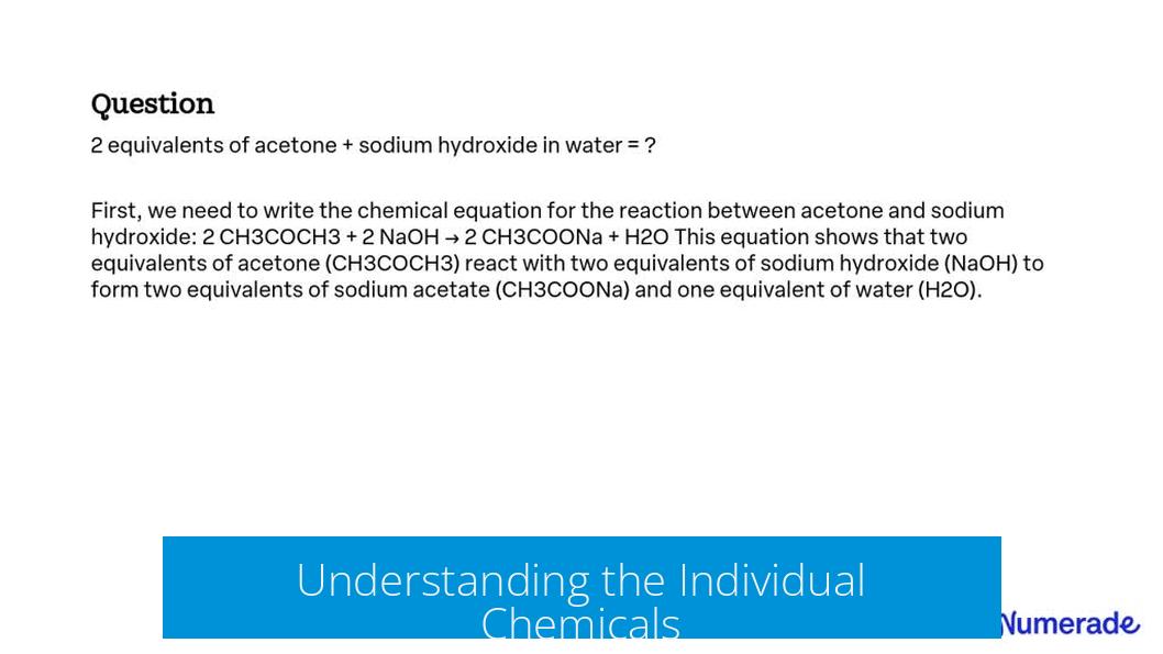 Understanding the Individual Chemicals