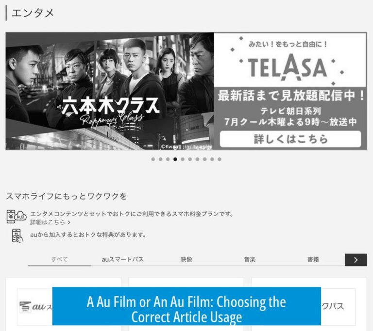 A Au Film or An Au Film: Choosing the Correct Article Usage