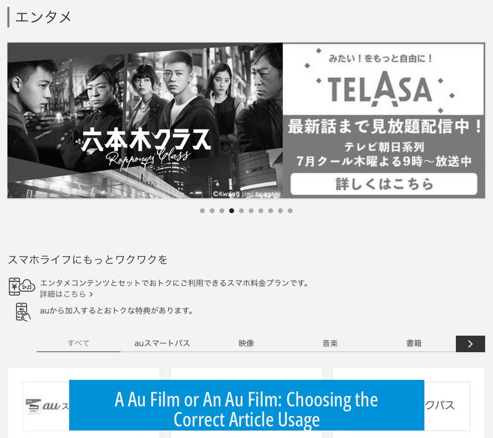 A Au Film or An Au Film: Choosing the Correct Article Usage