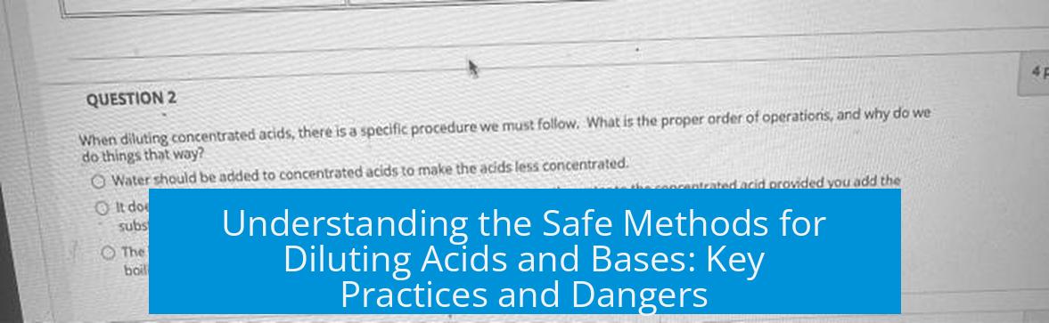Understanding the Safe Methods for Diluting Acids and Bases: Key Practices and Dangers