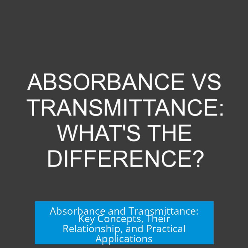 Absorbance and Transmittance: Key Concepts, Their Relationship, and Practical Applications