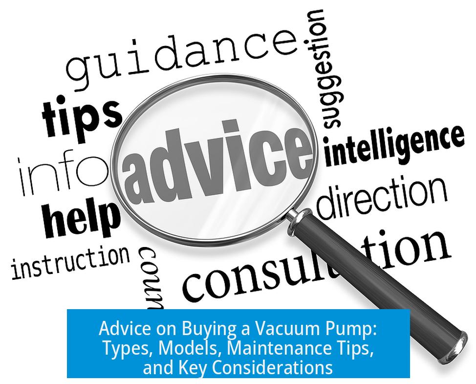 Advice on Buying a Vacuum Pump: Types, Models, Maintenance Tips, and Key Considerations