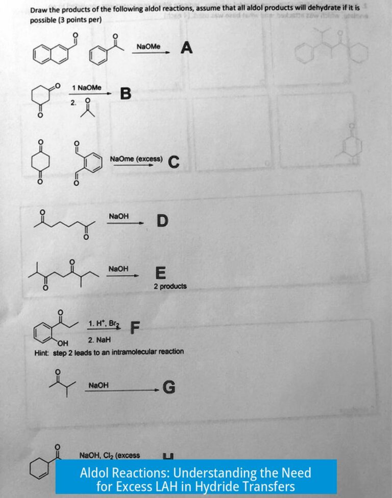 Aldol Reactions: Understanding the Need for Excess LAH in Hydride Transfers