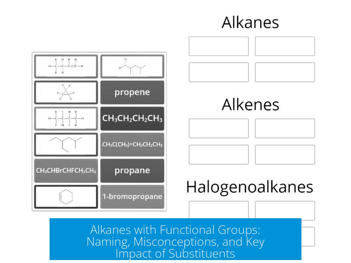 Alkanes with Functional Groups: Naming, Misconceptions, and Key Impact of Substituents