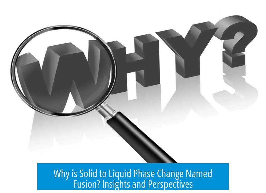 Why is Solid to Liquid Phase Change Named Fusion? Insights and Perspectives