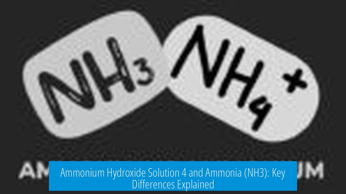 Ammonium Hydroxide Solution 4 and Ammonia (NH3): Key Differences Explained
