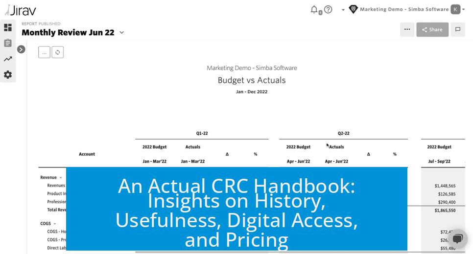 An Actual CRC Handbook: Insights on History, Usefulness, Digital Access, and Pricing