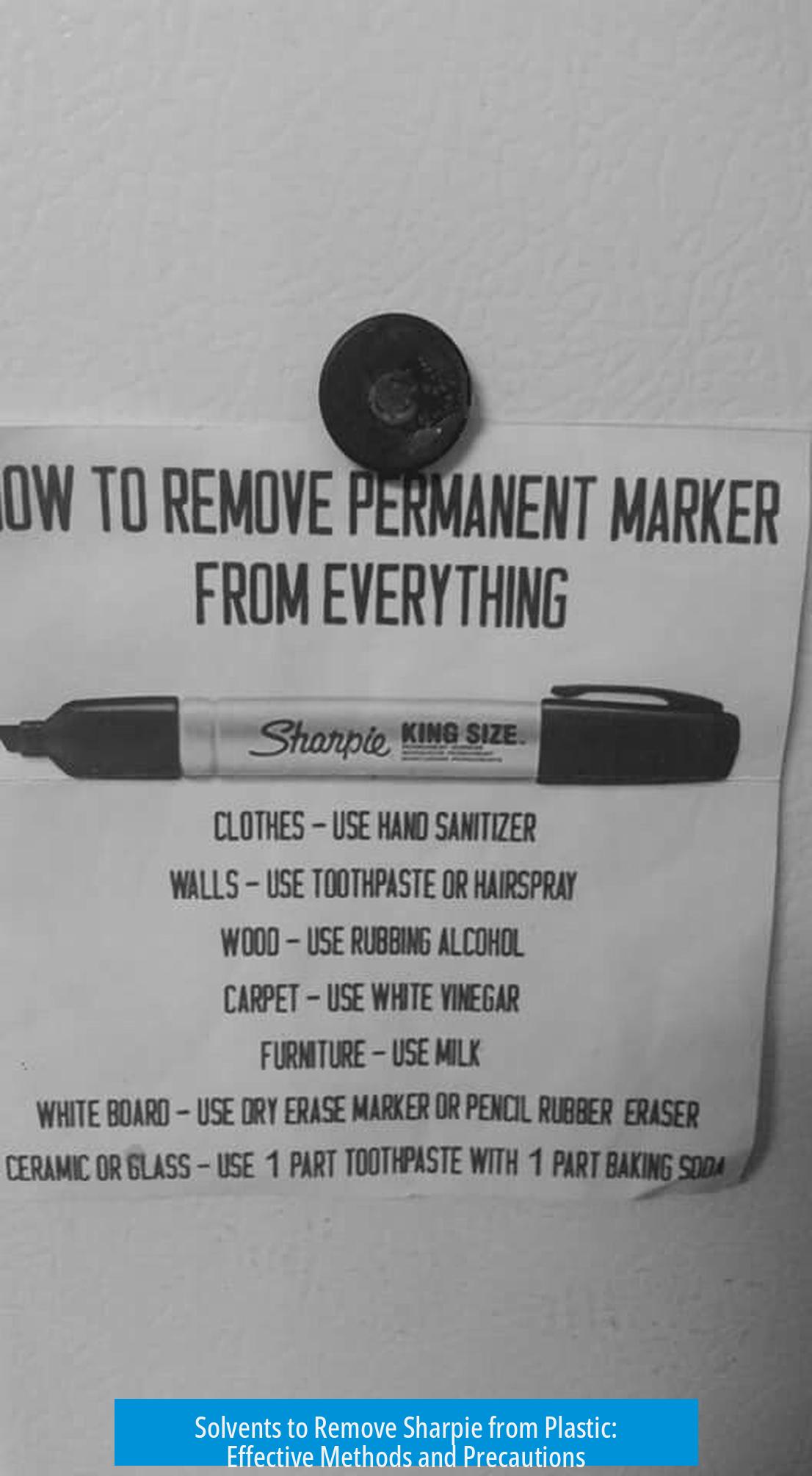 Solvents to Remove Sharpie from Plastic: Effective Methods and Precautions