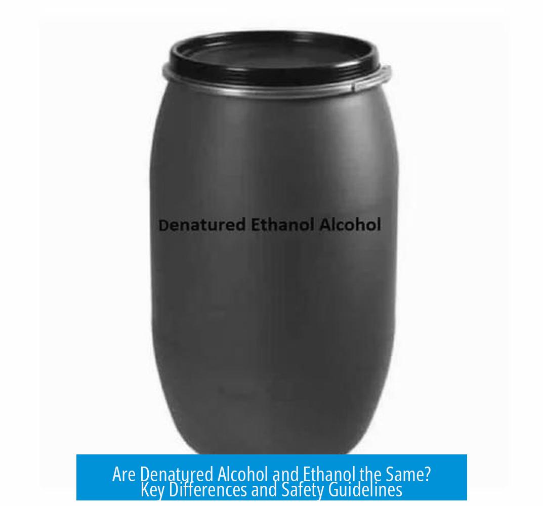 Are Denatured Alcohol and Ethanol the Same? Key Differences and Safety Guidelines