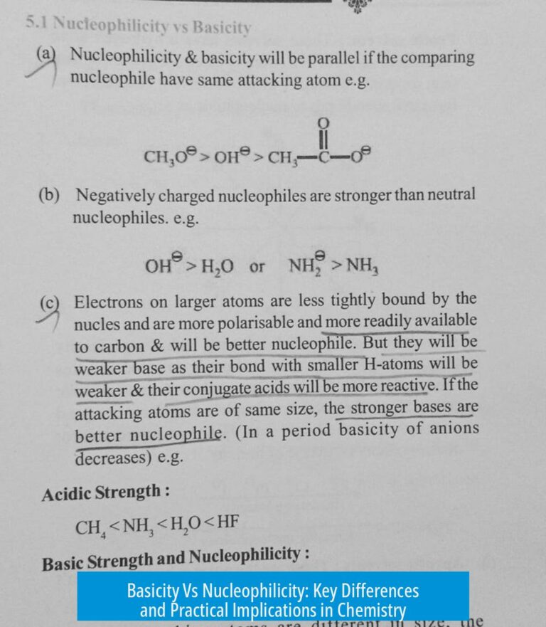 Basicity Vs Nucleophilicity: Key Differences and Practical Implications in Chemistry