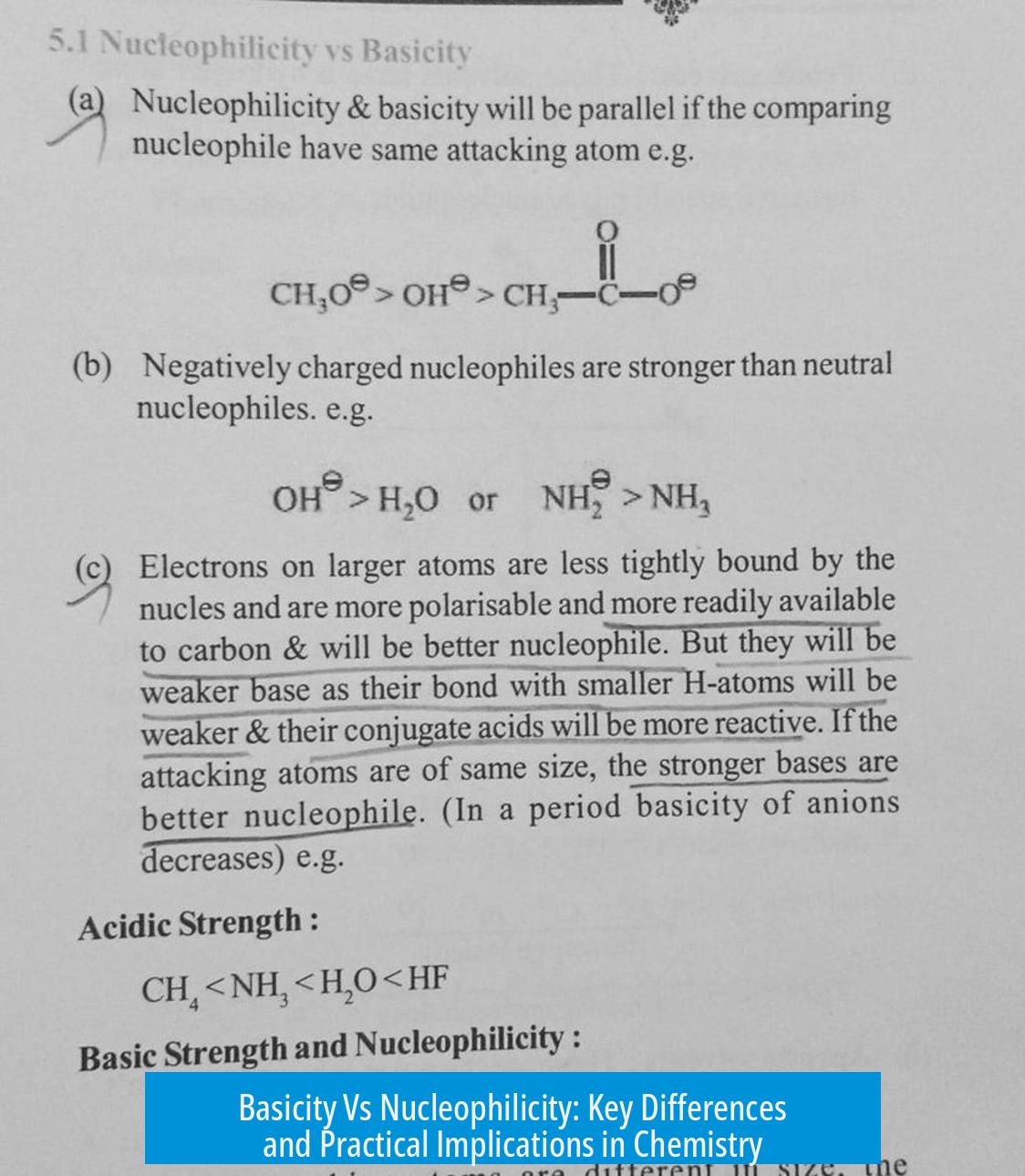 Basicity Vs Nucleophilicity: Key Differences and Practical Implications in Chemistry