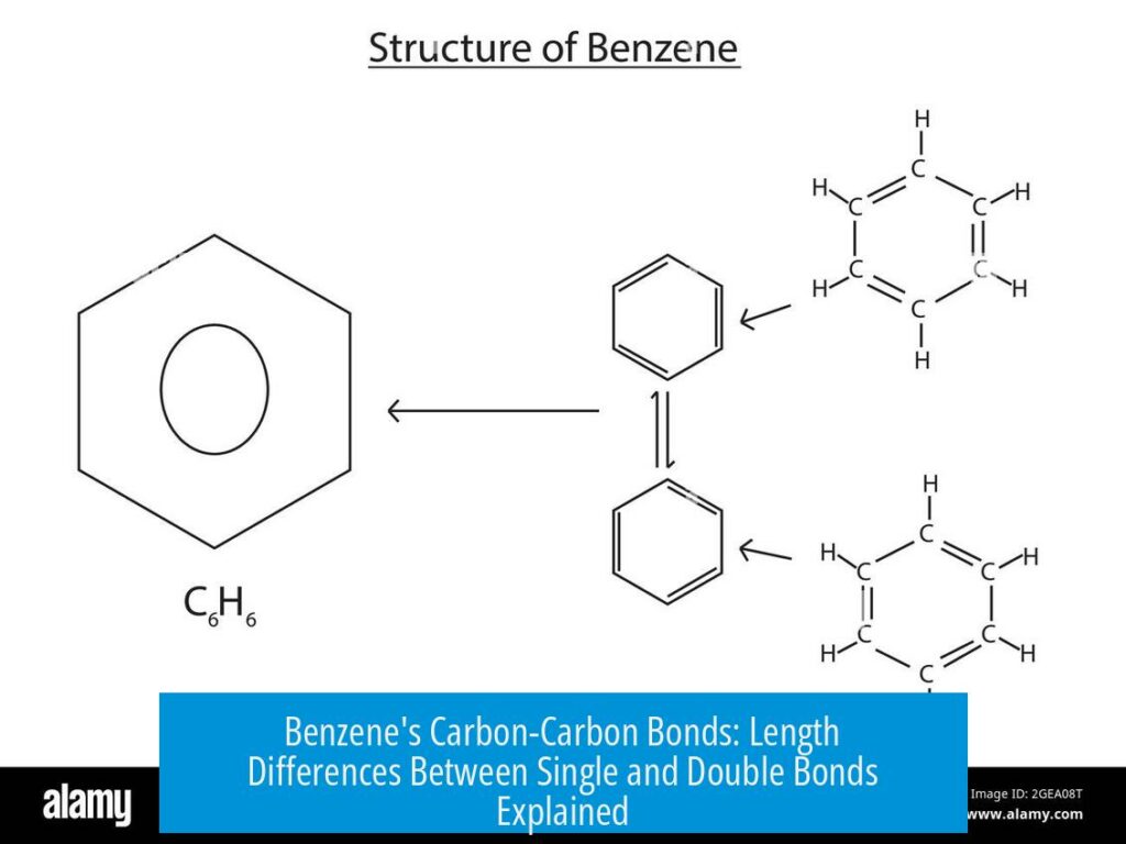 Benzene's Carbon-Carbon Bonds: Length Differences Between Single and Double Bonds Explained