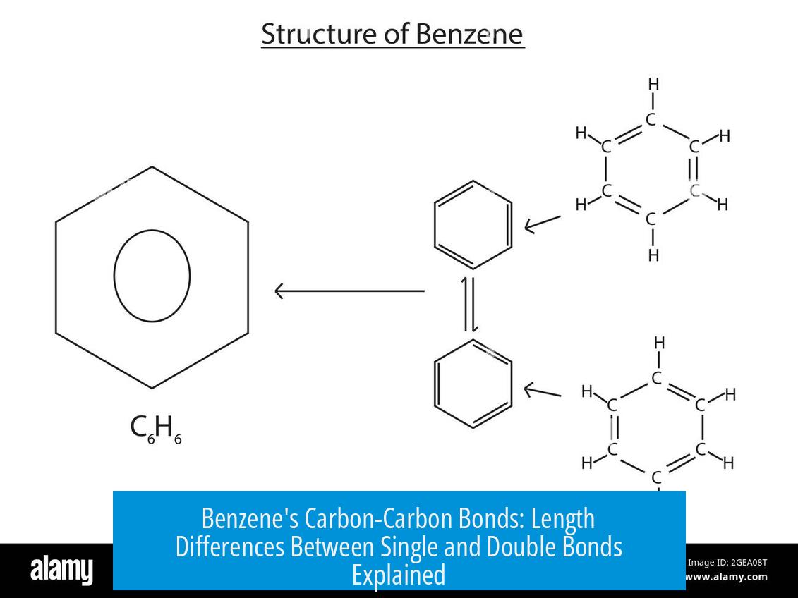Benzene's Carbon-Carbon Bonds: Length Differences Between Single and Double Bonds Explained