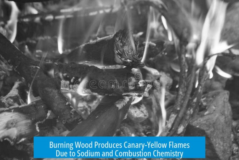Burning Wood Produces Canary-Yellow Flames Due to Sodium and Combustion Chemistry