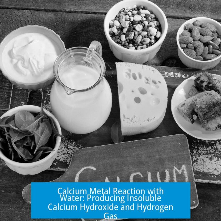 Calcium Metal Reaction with Water: Producing Insoluble Calcium Hydroxide and Hydrogen Gas