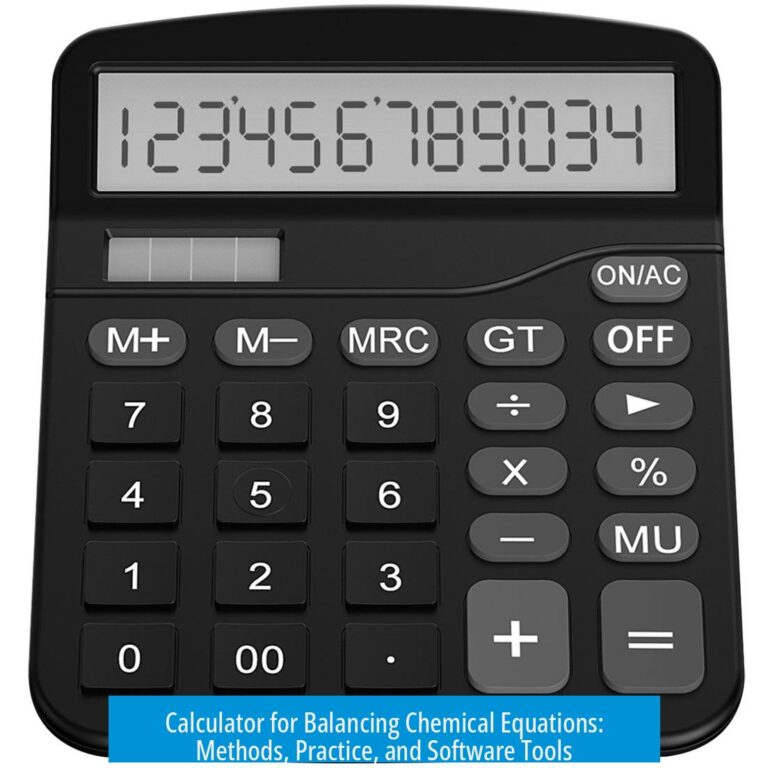 Calculator for Balancing Chemical Equations: Methods, Practice, and Software Tools