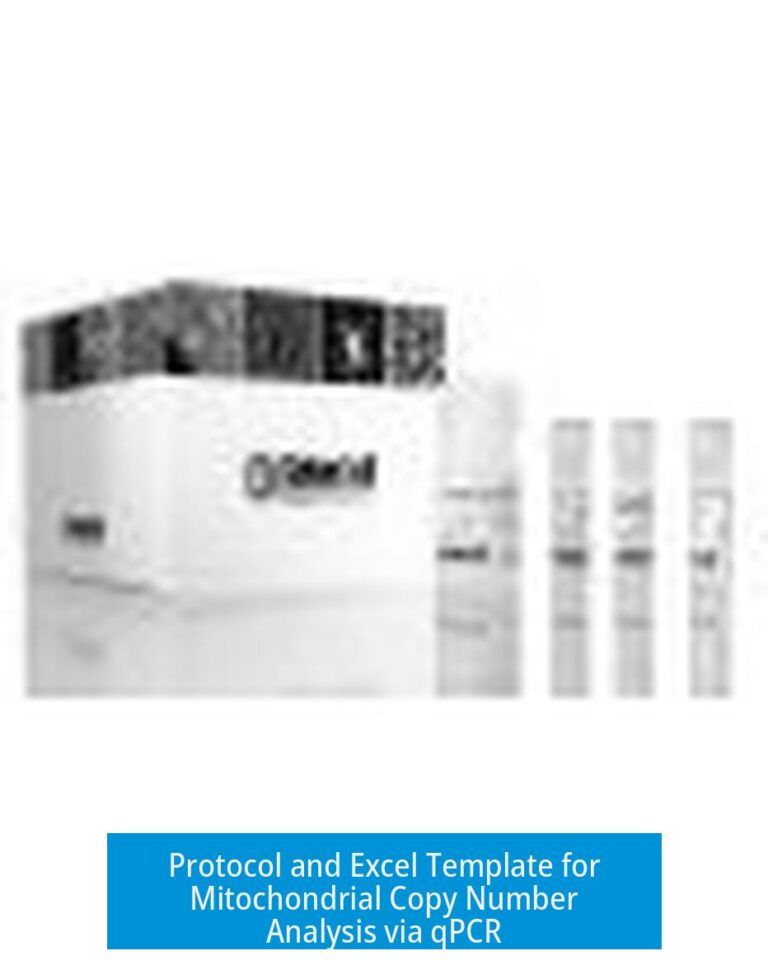 Protocol and Excel Template for Mitochondrial Copy Number Analysis via qPCR