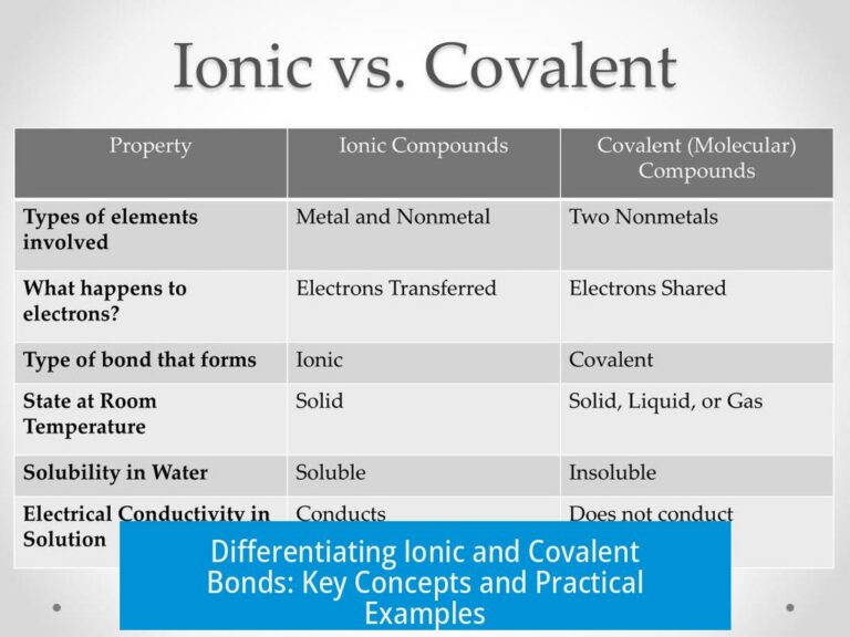 Differentiating Ionic and Covalent Bonds: Key Concepts and Practical Examples