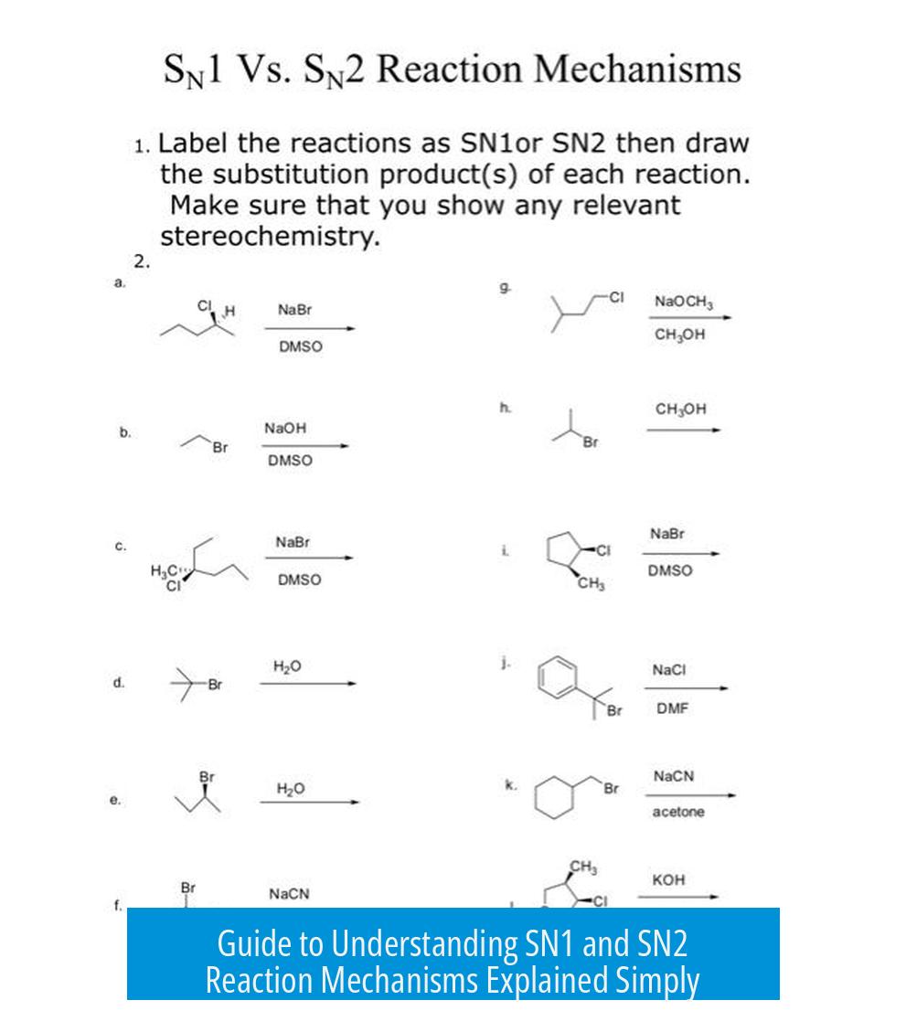 Guide to Understanding SN1 and SN2 Reaction Mechanisms Explained Simply