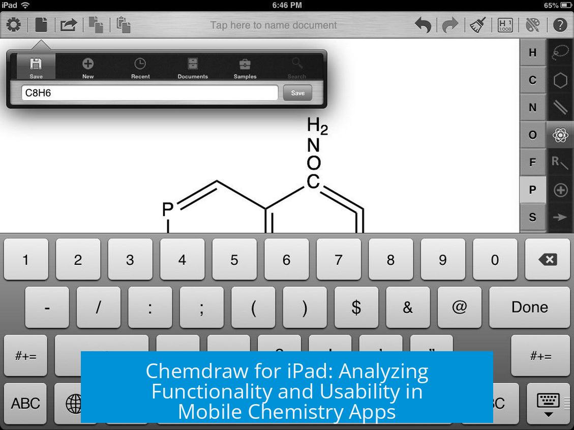 Chemdraw for iPad: Analyzing Functionality and Usability in Mobile Chemistry Apps