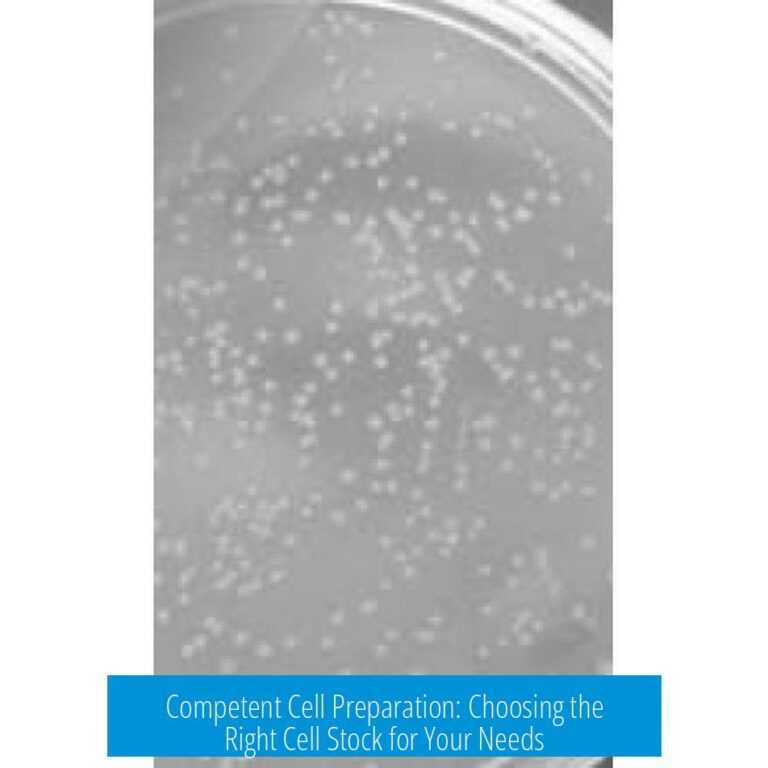 Competent Cell Preparation: Choosing the Right Cell Stock for Your Needs