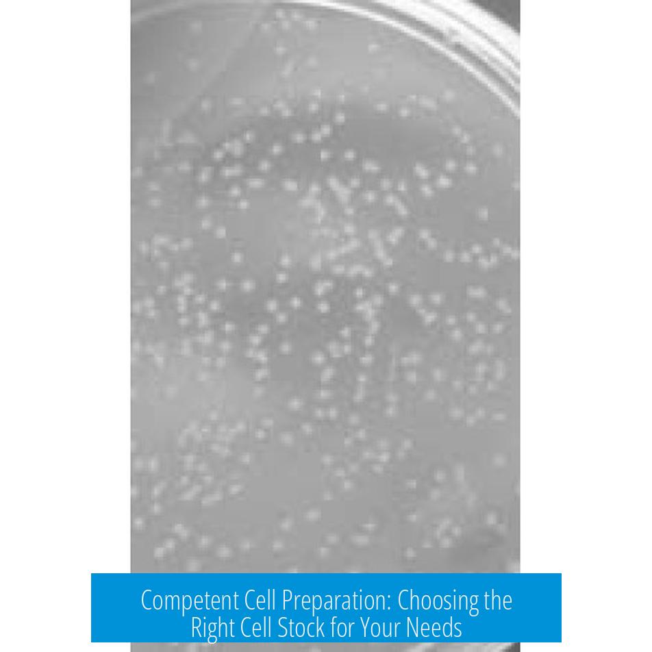 Competent Cell Preparation: Choosing the Right Cell Stock for Your Needs