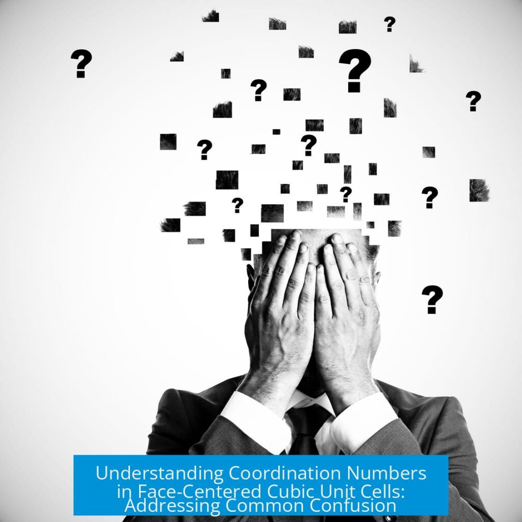 Understanding Coordination Numbers in Face-Centered Cubic Unit Cells: Addressing Common Confusion