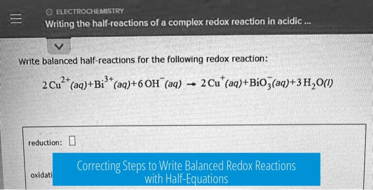 Correcting Steps to Write Balanced Redox Reactions with Half-Equations