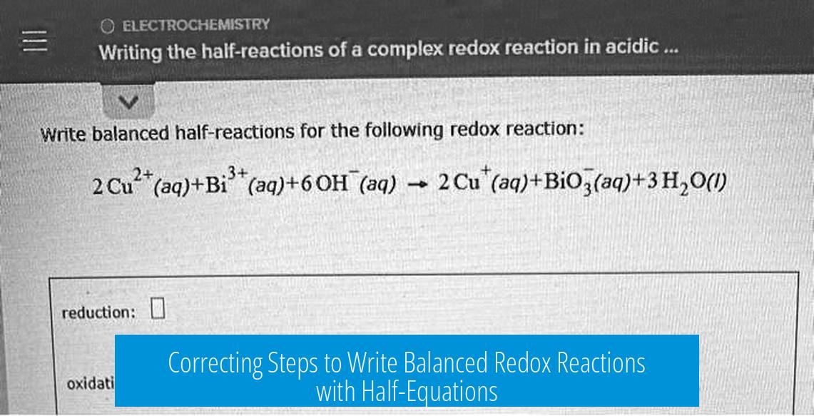 Correcting Steps to Write Balanced Redox Reactions with Half-Equations