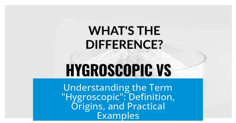Understanding the Term "Hygroscopic": Definition, Origins, and Practical Examples