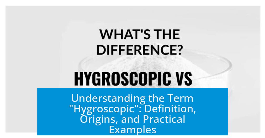 Understanding the Term "Hygroscopic": Definition, Origins, and Practical Examples