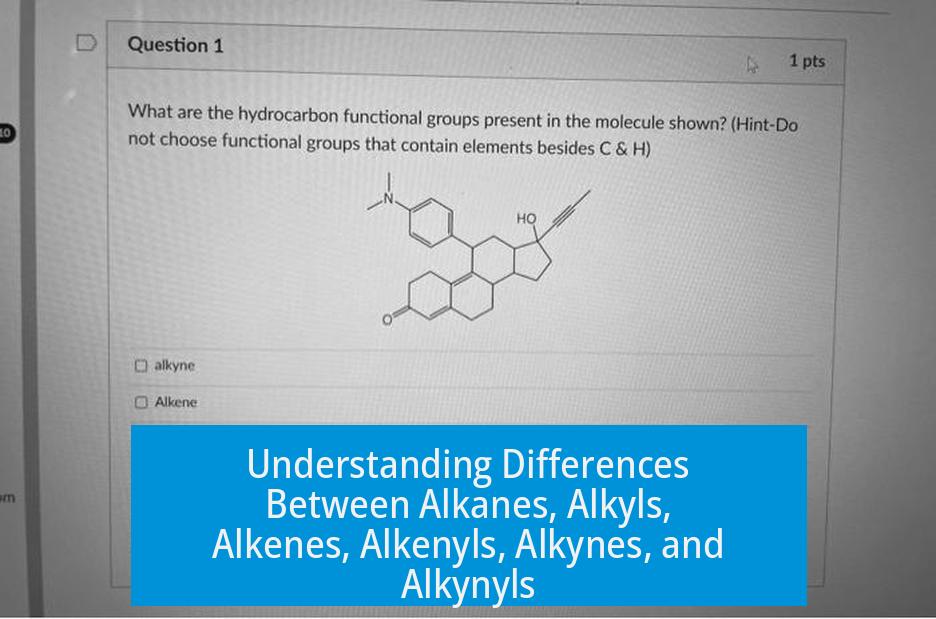 Understanding Differences Between Alkanes, Alkyls, Alkenes, Alkenyls, Alkynes, and Alkynyls